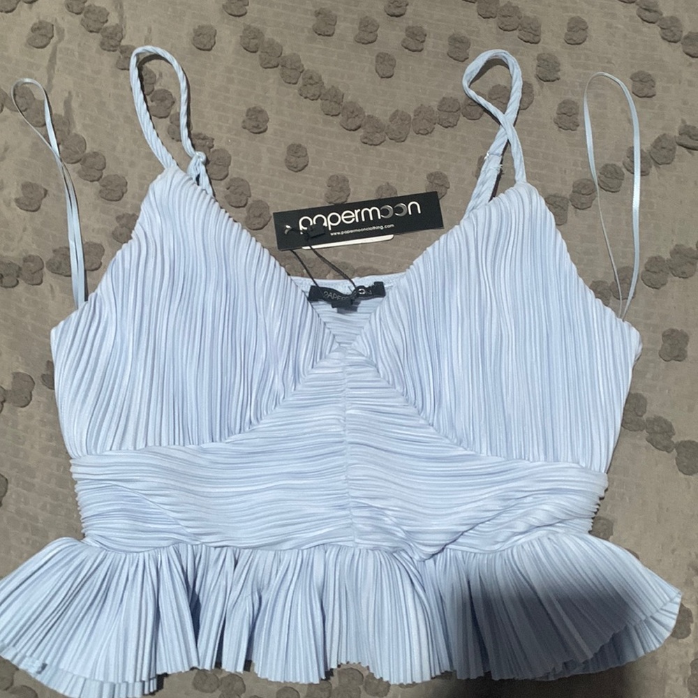 NWT Sky Blue Boutique Cropped Tank